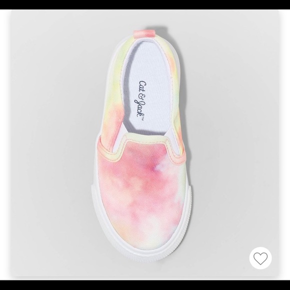 Cat & Jack Baby Girl Pinkish Yellow Tie-Dye Slip On Vans Sneaker Shoe Size 7 NWT - Picture 8 of 8